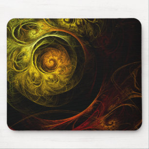 Sunrise Floral Red Abstrato Art Mousepad