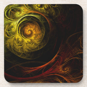 Sunrise Floral Red Abstrato Art Porta copos