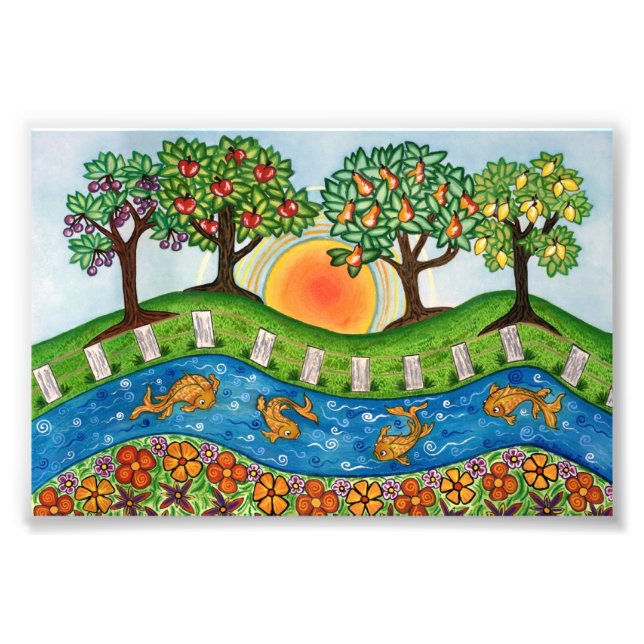 Sunrise na impressão fotográfica de qualidade Orch (Frente)