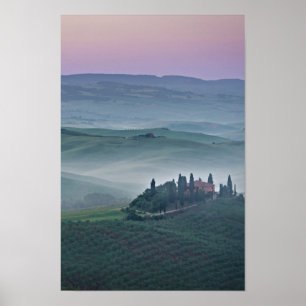 Sunrise sobre a Toscana poster vertical