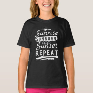 Sunrise Sunset Repetir Verão Praia T-Shirt