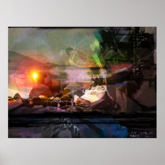 Sunset - abstrato impressão