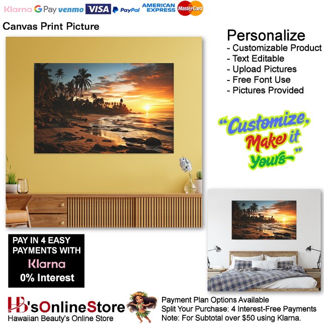 Sunset Beach Canvas Imprimir Imagem 1 (Sunset Beach Canvas Print Picture 1.)