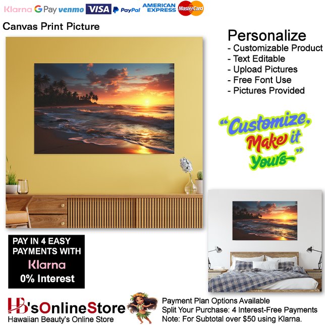 Sunset Beach Canvas Imprimir Imagem 3 (Sunset Beach Canvas Print Picture 3.)