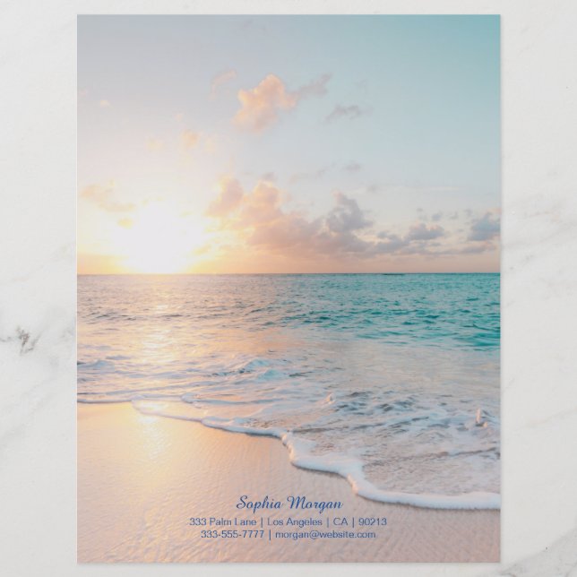 Sunset Beach, Nome/Informações de contato em azul (Frente)