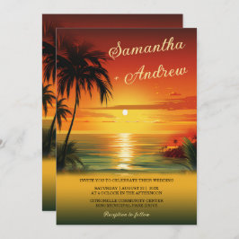 Sunset Beach Pensava Em Convites De Casamento
