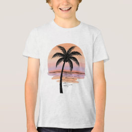 Sunset Beach Vibes – Minimalist Tropical T-Shirt