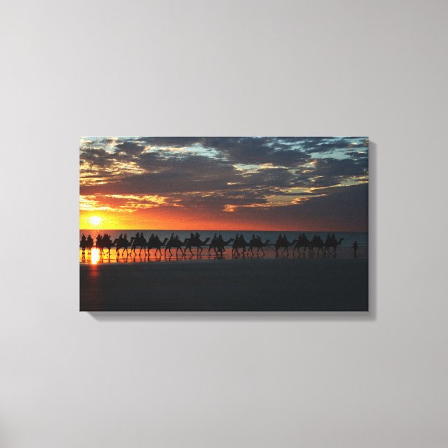 Sunset Camel Ride, Broome, Austrália - Canvas (Frente)