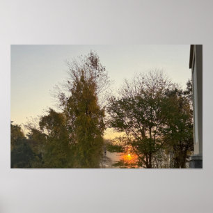 Sunset com Árvores Poster