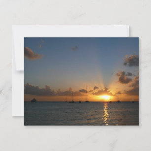 Sunset com Imagem de Paisagem Tropical de Barcos d