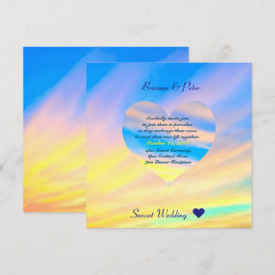 Sunset   Convite De Casamento Semi-Gloss