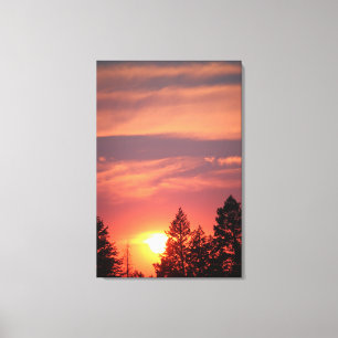 Sunset cor-de-rosa com Canvas de 2" x 36" em Monta