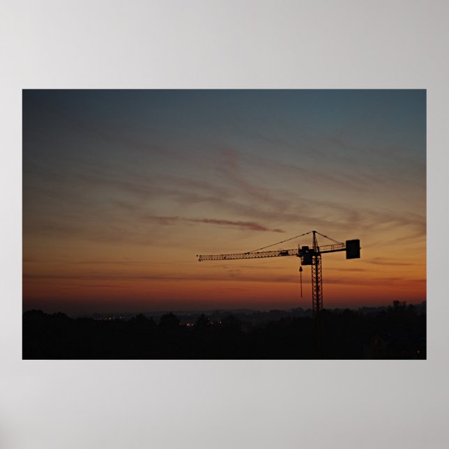 Sunset Crane Poster (Frente)
