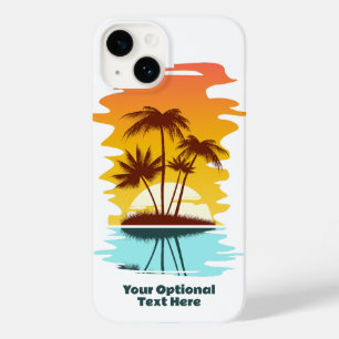 Sunset da Ilha Tropical de Texto Personalizado