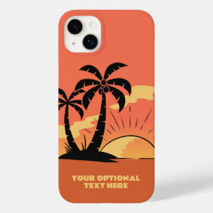 Sunset da Ilha Tropical de Texto Personalizado