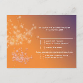 Sunset Dandelions Escolha do Menu Casamento RSVP