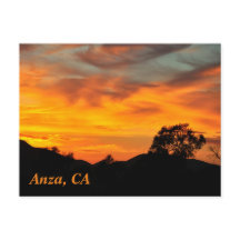 Sunset In Anza, CA Cartão Postal