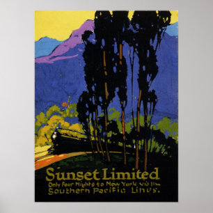 Sunset Limited Viagem South Pacific Poster