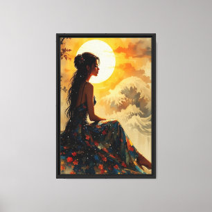 Sunset Muse Fantasy Floral Canvas Wall Art