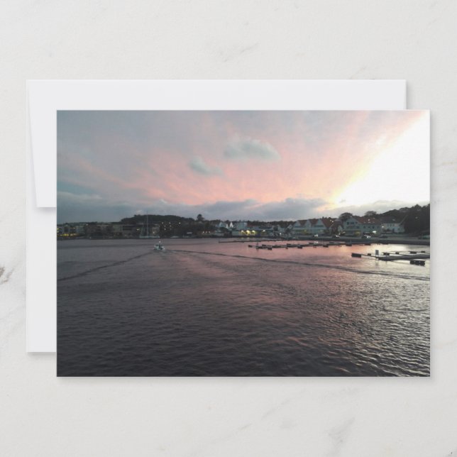 Sunset na Noruega - Cartão Saudação (Frente)