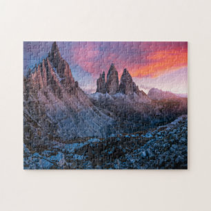 Sunset on Dolomites Mountain Quebra-cabeça