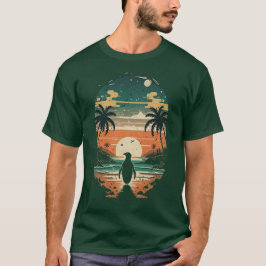 Sunset Paradise Penguin T-Shirt