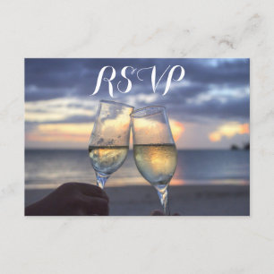 Sunset Personalizado Nas Placas RSVP De Casamento 