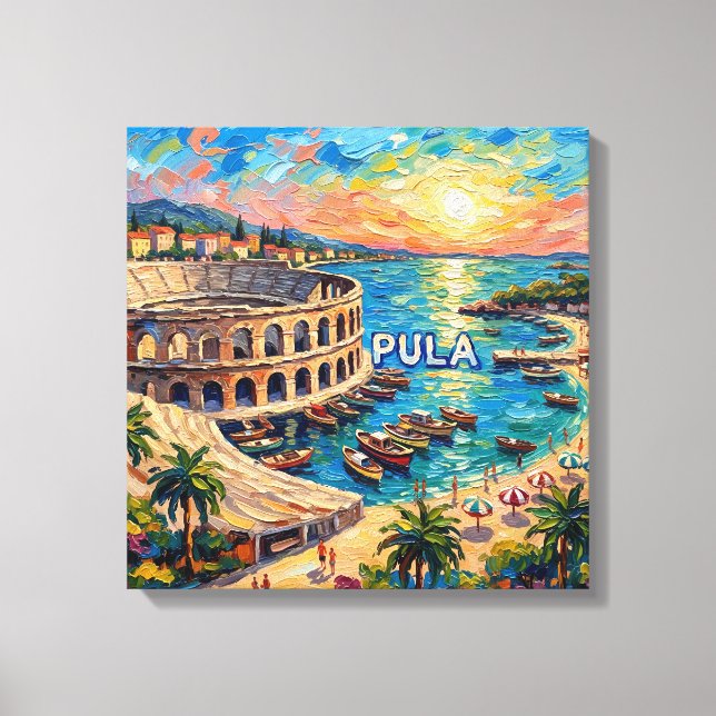 Sunset Pula Arena Seaside Escape Canvas Art (Frente)