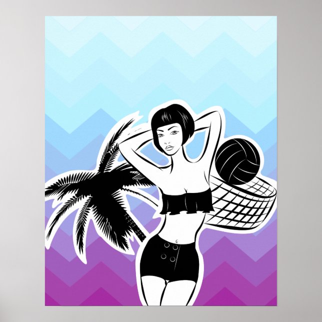 Sunset Resort Chevron Impressão (Frente)