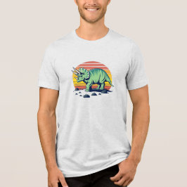 Sunset Safari: Camiseta Retro Triceratops