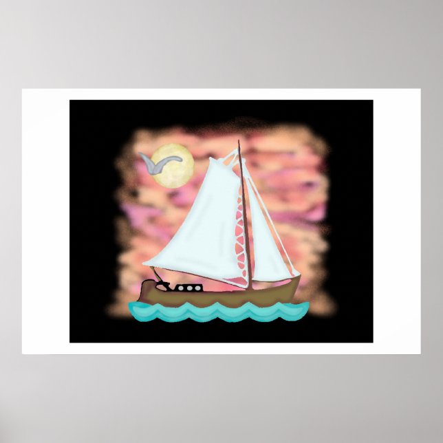 Sunset Sail Away Poster (Frente)