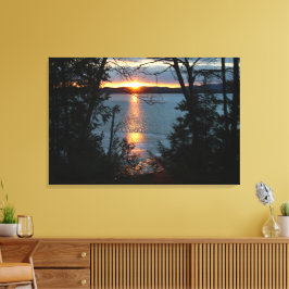 Sunset Sobre A Canvas Do Lago Forest