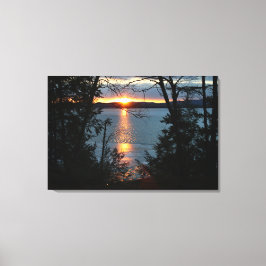 Sunset Sobre A Canvas Do Lago Forest