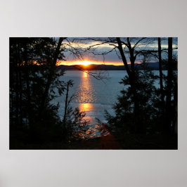 Sunset Sobre Forest Lake Poster