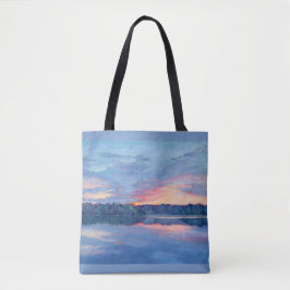 Sunset Sobre o Lago Tote Bag
