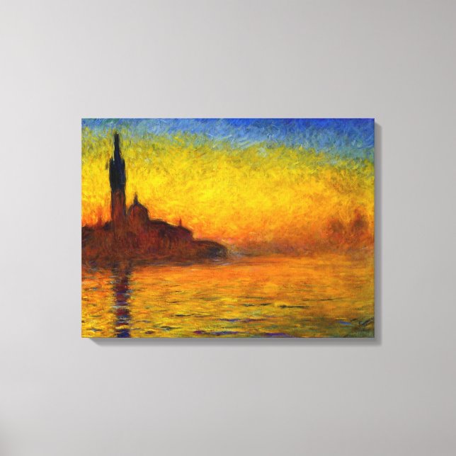 Sunset sobre Veneza por Claude Monet Canvas Print (Frente)