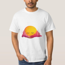 Sunset Sonolento - Camisa Estética de Nuvem Rosa