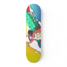 Sunset Surfer Surfing Skateboard design