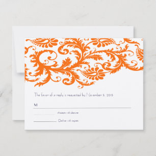 Sunset Terracotta Orange Damask RSVP