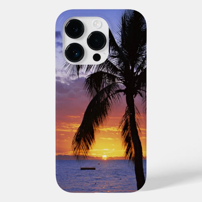 Sunset tropical com Palm Tree, (Verso)