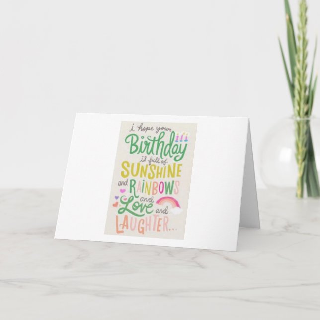 Sunshine, Arco-Íris, Cartão de Aniversário de Amor (Frente)