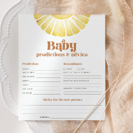 Sunshine Baby Predictions and Advice Chá Game
