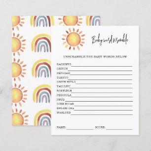 Sunshine Baby Word Scramble Jogo Chá de fraldas