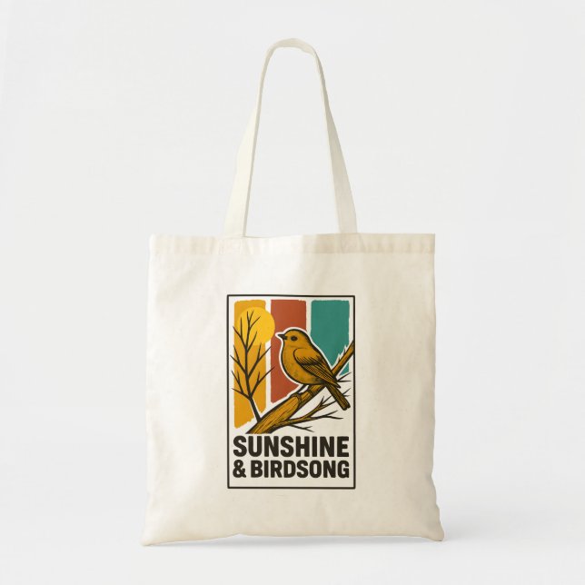 Sunshine & Birdsong Bolsa de Orçamento Vintage (Frente)