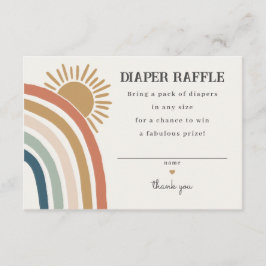 sunshine boho fralda raffle convite