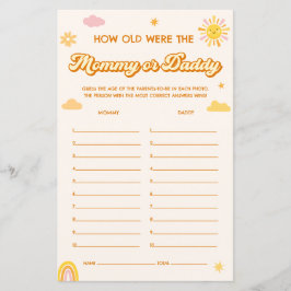 Sunshine Chá de fraldas adivinha quem Mamãe ou jog