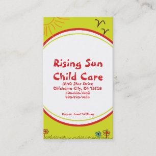 Sunshine Child Care Cartão de visita