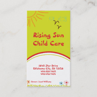Sunshine Child Care Cartão de visita