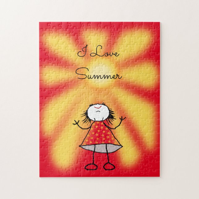 Sunshine Girl Quebra-cabeça - I Love Summer - Text (Vertical)