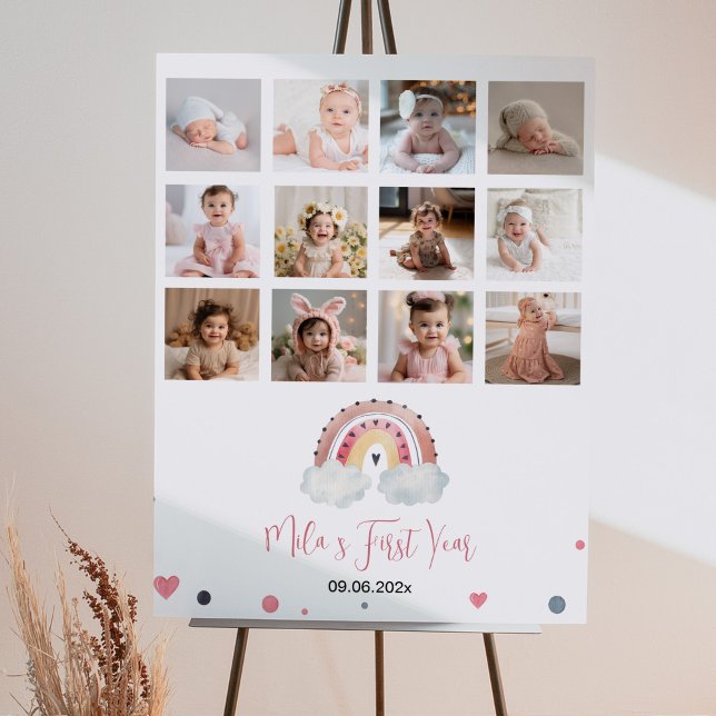 Sunshine Rainbow Birthday Foto Milestone Poster (Criador carregado)